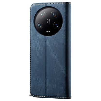 For Xiaomi 14 Ultra Cell Phone Cases Jeans Cloth Texture Leather Cover