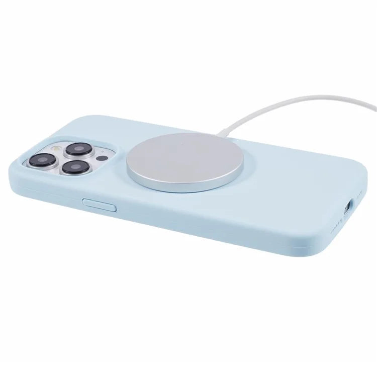 BJT Series For iPhone 15 Pro Max Magnetic Case TPU+Silicone Back Shell with Fabric Lining