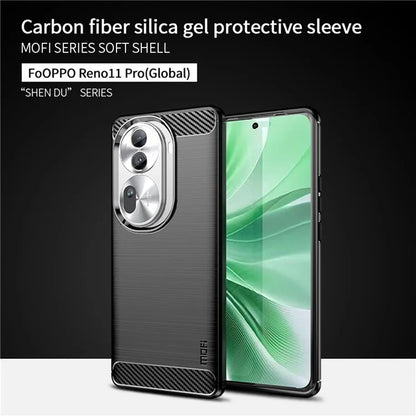 MOFI JK TPU Series-1 For Oppo Reno11 Pro 5G (Global) TPU Phone Case Carbon Fiber Texture Phone Cover
