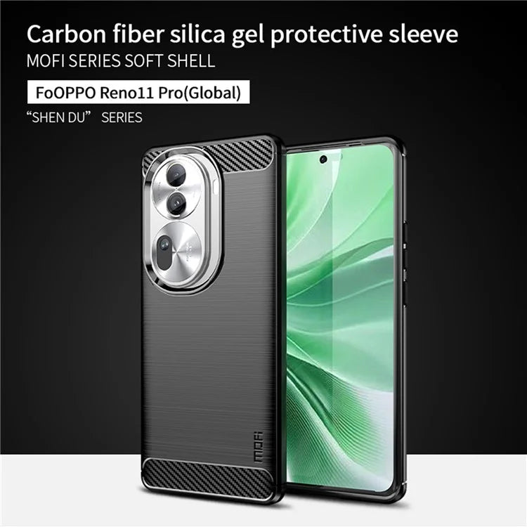 MOFI JK TPU Series-1 For Oppo Reno11 Pro 5G (Global) TPU Phone Case Carbon Fiber Texture Phone Cover
