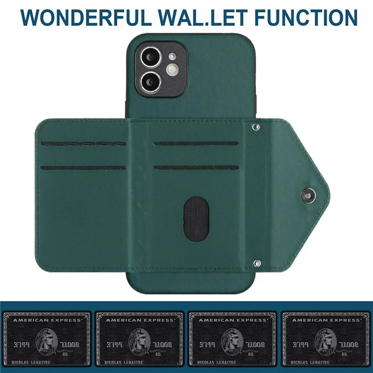 YB Leather Coating Series-8 For iPhone 11 RFID Blocking Phone Case Card Holder Kickstand Cover