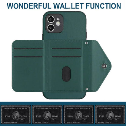 YB Leather Coating Series-8 For iPhone 11 RFID Blocking Phone Case Card Holder Kickstand Cover