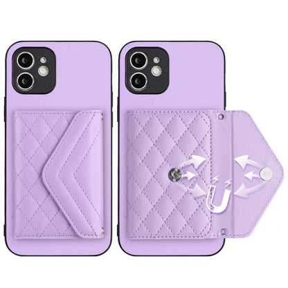 YB Leather Coating Series-8 For iPhone 11 RFID Blocking Phone Case Card Holder Kickstand Cover