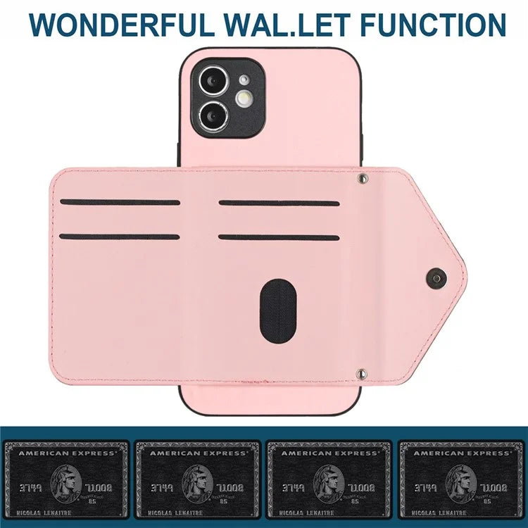 YB Leather Coating Series-8 For iPhone 11 RFID Blocking Phone Case Card Holder Kickstand Cover