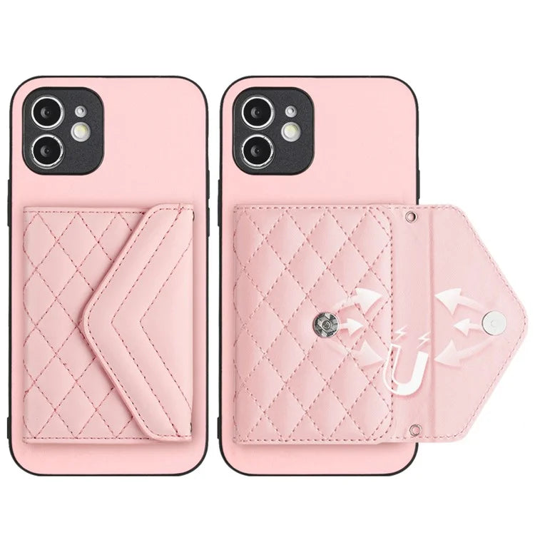 YB Leather Coating Series-8 For iPhone 11 RFID Blocking Phone Case Card Holder Kickstand Cover