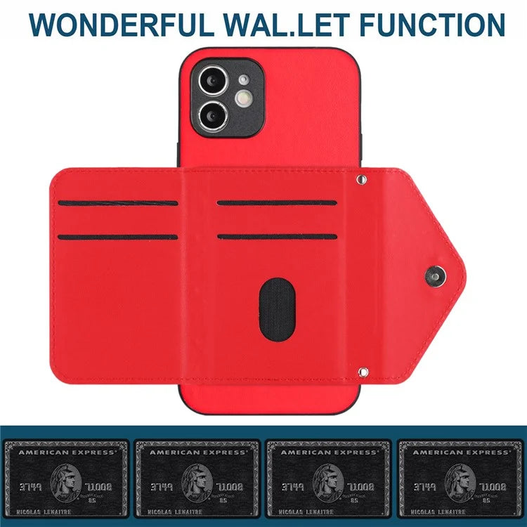 YB Leather Coating Series-8 For iPhone 11 RFID Blocking Phone Case Card Holder Kickstand Cover
