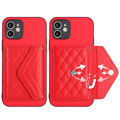 YB Leather Coating Series-8 For iPhone 11 RFID Blocking Phone Case Card Holder Kickstand Cover