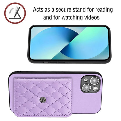 YB Leather Coating Series-8 Phone Case for iPhone 15 RFID Blocking Card Holder Protective Cover