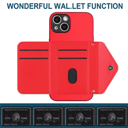 YB Leather Coating Series-8 Phone Case for iPhone 15 RFID Blocking Card Holder Protective Cover