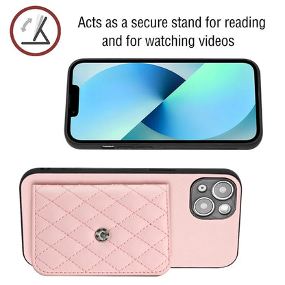 YB Leather Coating Series-8 For iPhone 13 6.1 inch Cell Phone Case RFID Blocking Card Bag Anti-scratch Cover