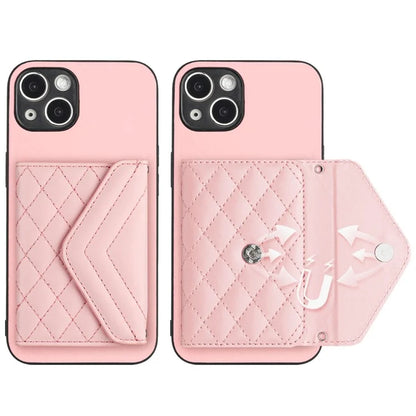 YB Leather Coating Series-8 For iPhone 13 6.1 inch Cell Phone Case RFID Blocking Card Bag Anti-scratch Cover
