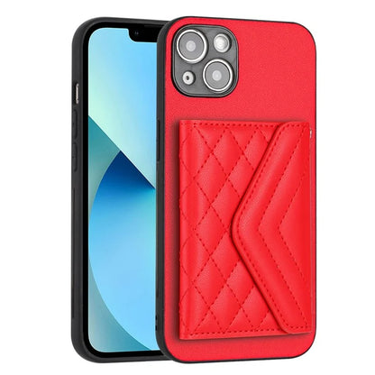 YB Leather Coating Series-8 For iPhone 13 6.1 inch Cell Phone Case RFID Blocking Card Bag Anti-scratch Cover