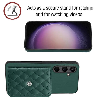 YB Leather Coating Series-8 For Samsung Galaxy S24 Case RFID Blocking Leather Back Cover