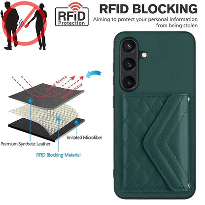 YB Leather Coating Series-8 For Samsung Galaxy S24 Case RFID Blocking Leather Back Cover