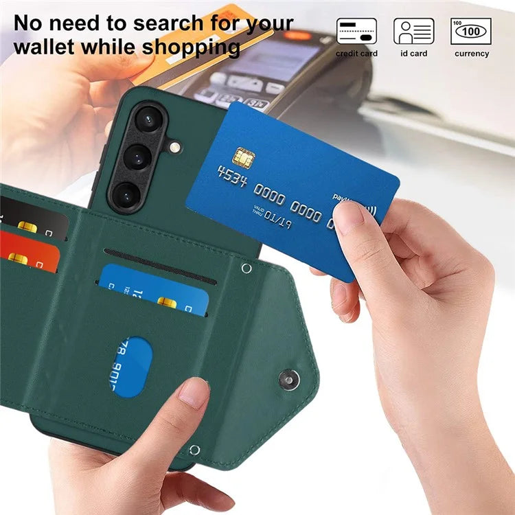 YB Leather Coating Series-8 For Samsung Galaxy S24 Case RFID Blocking Leather Back Cover