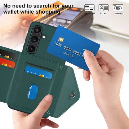 YB Leather Coating Series-8 For Samsung Galaxy S24 Case RFID Blocking Leather Back Cover