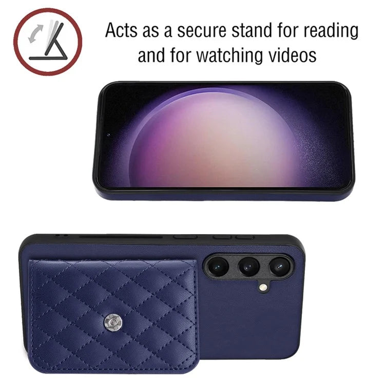 YB Leather Coating Series-8 For Samsung Galaxy S24 Case RFID Blocking Leather Back Cover