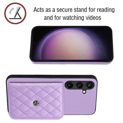 YB Leather Coating Series-8 For Samsung Galaxy S24 Case RFID Blocking Leather Back Cover