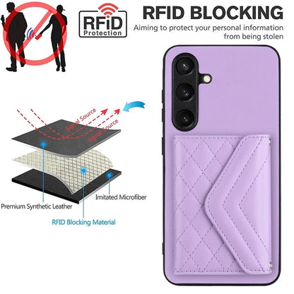 YB Leather Coating Series-8 For Samsung Galaxy S24 Case RFID Blocking Leather Back Cover