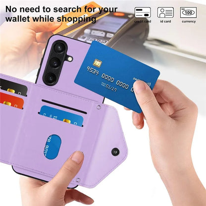 YB Leather Coating Series-8 For Samsung Galaxy S24 Case RFID Blocking Leather Back Cover