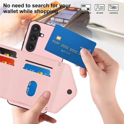 YB Leather Coating Series-8 For Samsung Galaxy S24 Case RFID Blocking Leather Back Cover