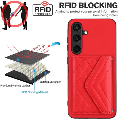 YB Leather Coating Series-8 For Samsung Galaxy S24 Case RFID Blocking Leather Back Cover