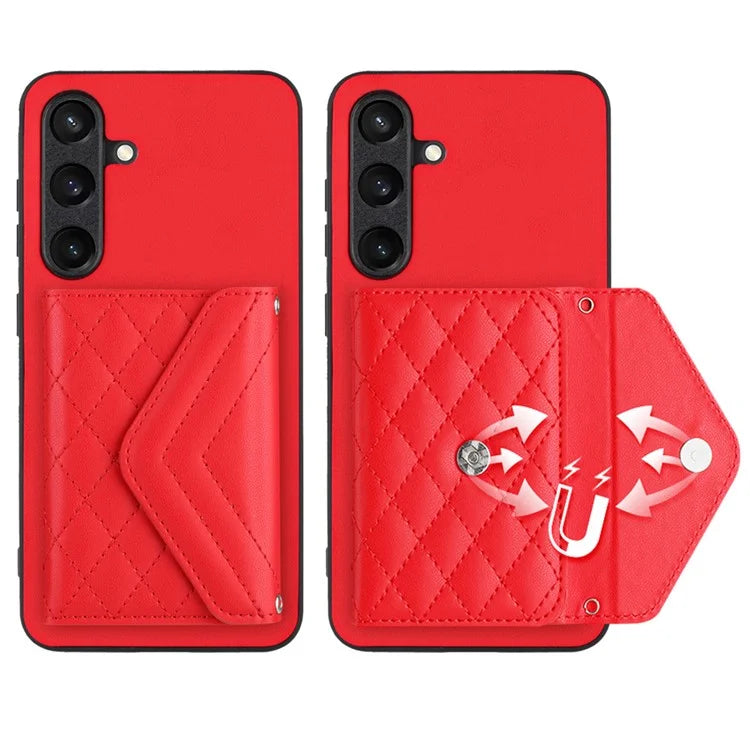 YB Leather Coating Series-8 For Samsung Galaxy S24 Case RFID Blocking Leather Back Cover