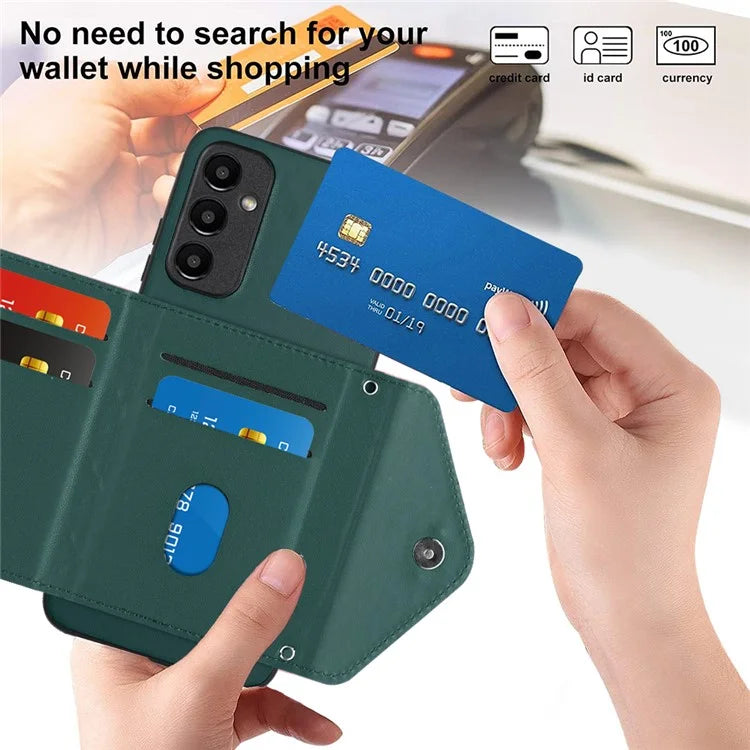 YB Leather Coating Series-8 For Samsung Galaxy A25 5G (Global) (161.0 x 76.5 x 8.3mm) Phone Case Card Bag Cover