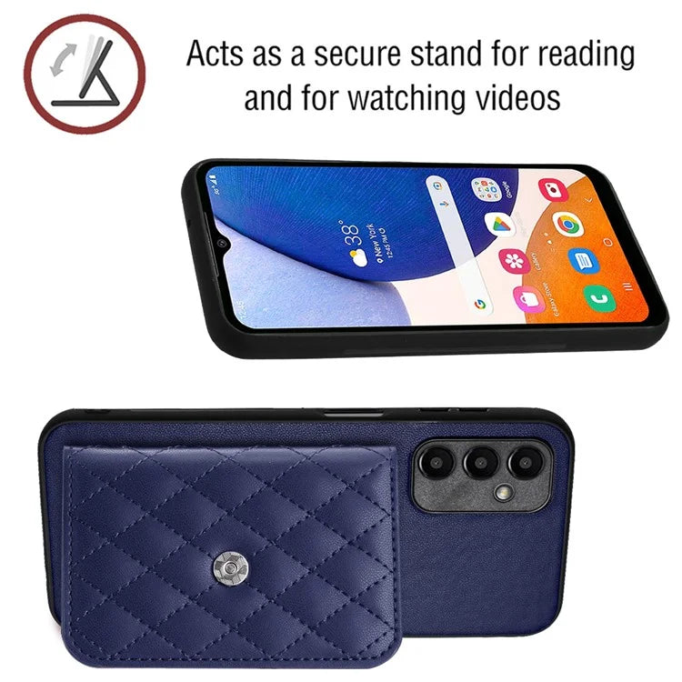 YB Leather Coating Series-8 For Samsung Galaxy A25 5G (Global) (161.0 x 76.5 x 8.3mm) Phone Case Card Bag Cover
