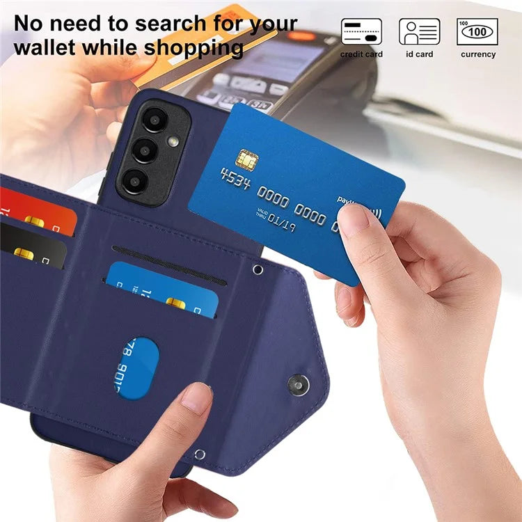 YB Leather Coating Series-8 For Samsung Galaxy A25 5G (Global) (161.0 x 76.5 x 8.3mm) Phone Case Card Bag Cover