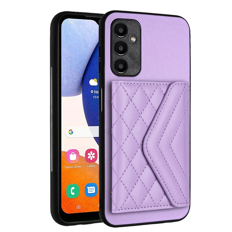 YB Leather Coating Series-8 For Samsung Galaxy A25 5G (Global) (161.0 x 76.5 x 8.3mm) Phone Case Card Bag Cover