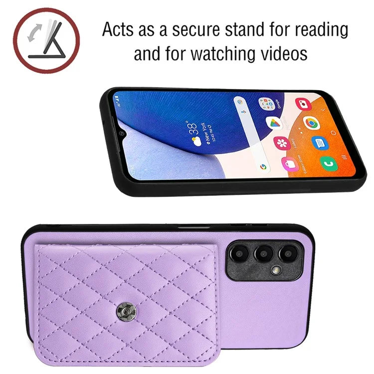 YB Leather Coating Series-8 For Samsung Galaxy A25 5G (Global) (161.0 x 76.5 x 8.3mm) Phone Case Card Bag Cover