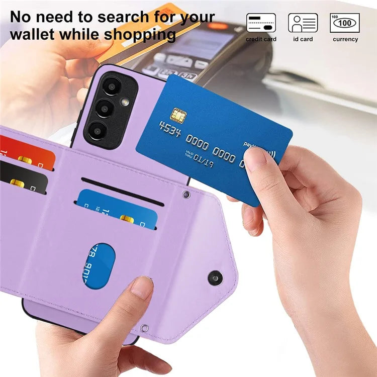 YB Leather Coating Series-8 For Samsung Galaxy A25 5G (Global) (161.0 x 76.5 x 8.3mm) Phone Case Card Bag Cover