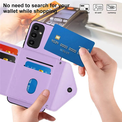 YB Leather Coating Series-8 For Samsung Galaxy A25 5G (Global) (161.0 x 76.5 x 8.3mm) Phone Case Card Bag Cover