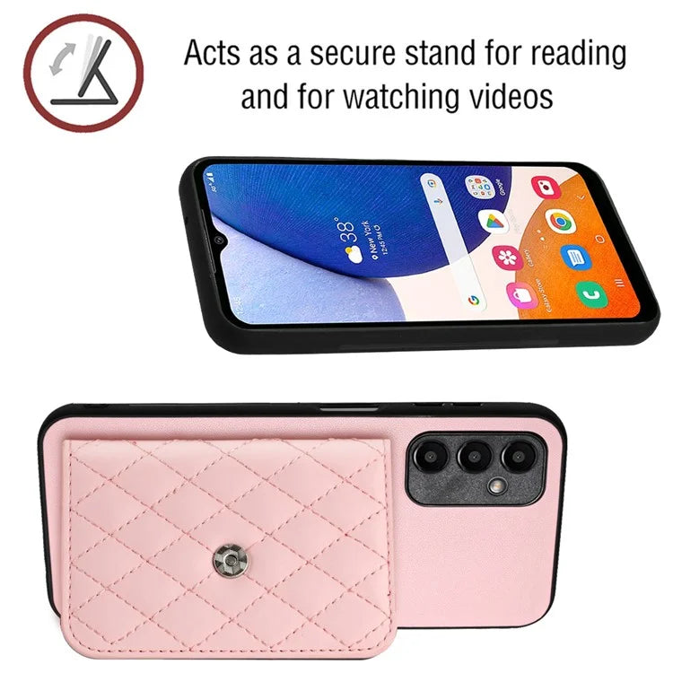 YB Leather Coating Series-8 For Samsung Galaxy A25 5G (Global) (161.0 x 76.5 x 8.3mm) Phone Case Card Bag Cover