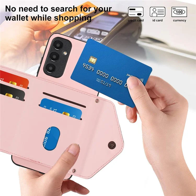 YB Leather Coating Series-8 For Samsung Galaxy A25 5G (Global) (161.0 x 76.5 x 8.3mm) Phone Case Card Bag Cover