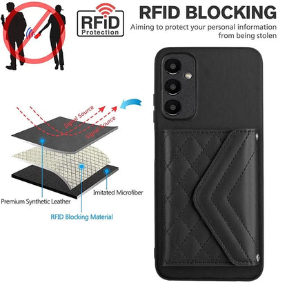YB Leather Coating Series-8 For Samsung Galaxy A25 5G (Global) (161.0 x 76.5 x 8.3mm) Phone Case Card Bag Cover