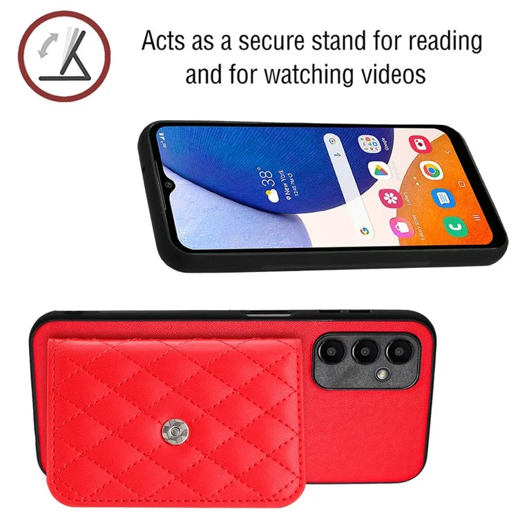 YB Leather Coating Series-8 For Samsung Galaxy A25 5G (Global) (161.0 x 76.5 x 8.3mm) Phone Case Card Bag Cover