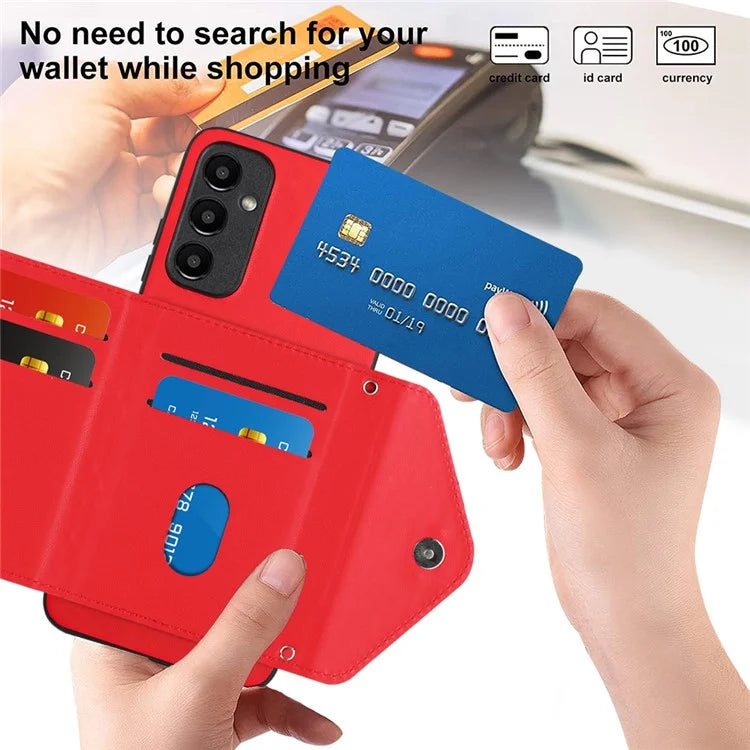 YB Leather Coating Series-8 For Samsung Galaxy A25 5G (Global) (161.0 x 76.5 x 8.3mm) Phone Case Card Bag Cover