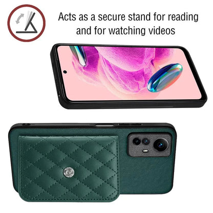 YB Leather Coating Series-8 For Xiaomi Redmi Note 12S 4G Case Kickstand Phone Cover Card Slots