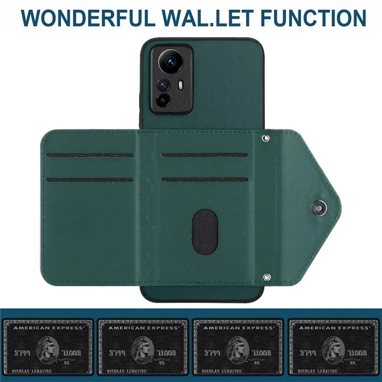 YB Leather Coating Series-8 For Xiaomi Redmi Note 12S 4G Case Kickstand Phone Cover Card Slots