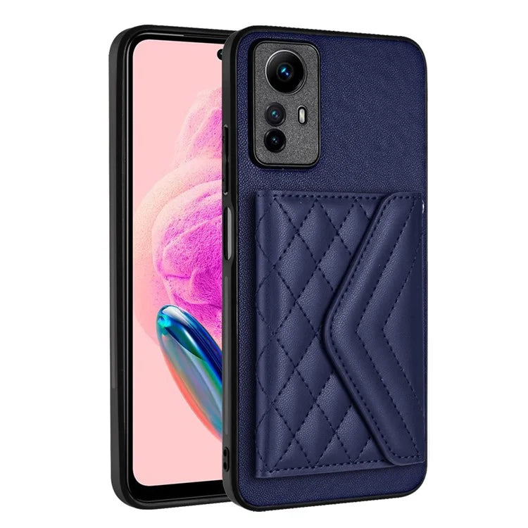 YB Leather Coating Series-8 For Xiaomi Redmi Note 12S 4G Case Kickstand Phone Cover Card Slots
