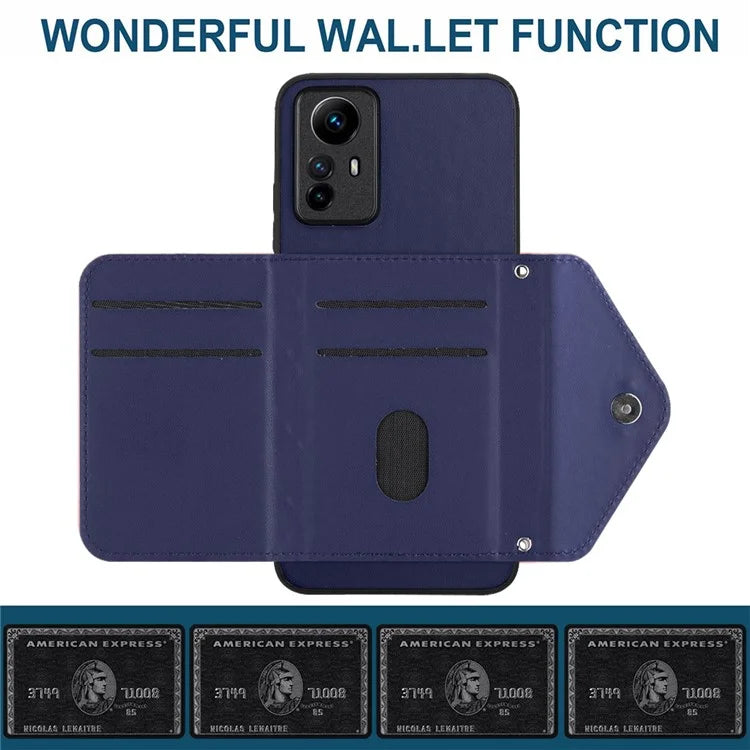 YB Leather Coating Series-8 For Xiaomi Redmi Note 12S 4G Case Kickstand Phone Cover Card Slots