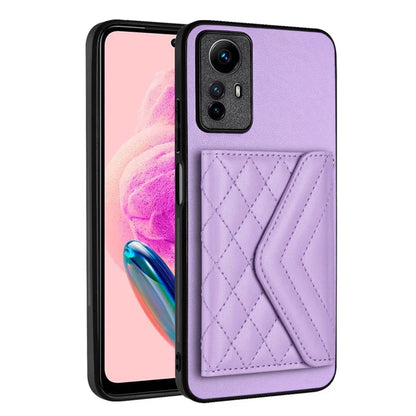 YB Leather Coating Series-8 For Xiaomi Redmi Note 12S 4G Case Kickstand Phone Cover Card Slots