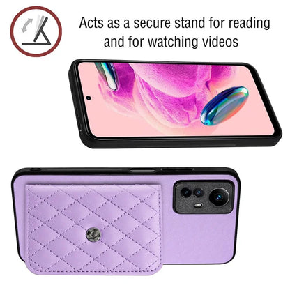 YB Leather Coating Series-8 For Xiaomi Redmi Note 12S 4G Case Kickstand Phone Cover Card Slots
