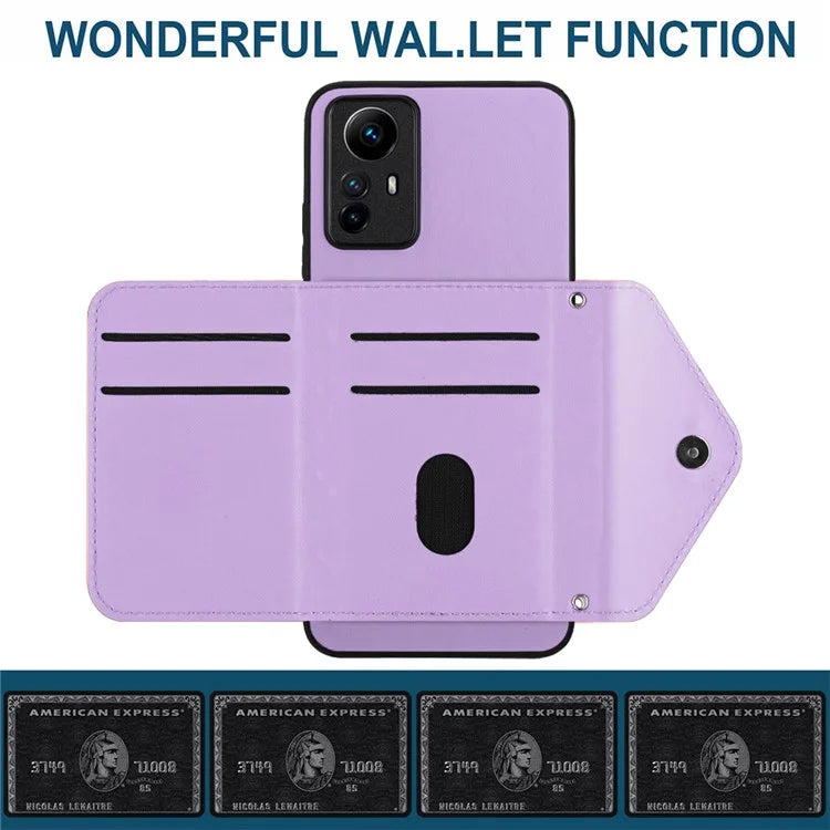 YB Leather Coating Series-8 For Xiaomi Redmi Note 12S 4G Case Kickstand Phone Cover Card Slots