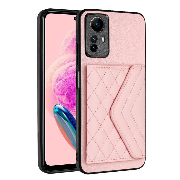 YB Leather Coating Series-8 For Xiaomi Redmi Note 12S 4G Case Kickstand Phone Cover Card Slots