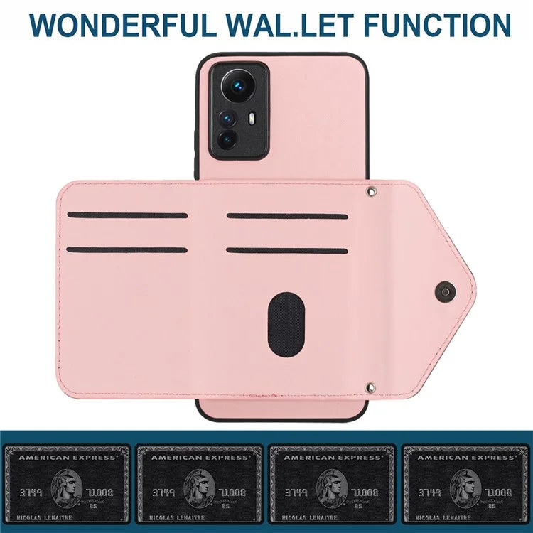 YB Leather Coating Series-8 For Xiaomi Redmi Note 12S 4G Case Kickstand Phone Cover Card Slots