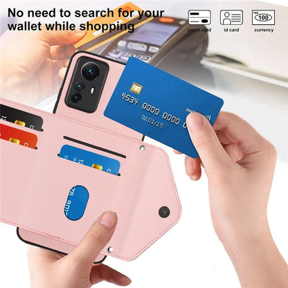 YB Leather Coating Series-8 For Xiaomi Redmi Note 12S 4G Case Kickstand Phone Cover Card Slots