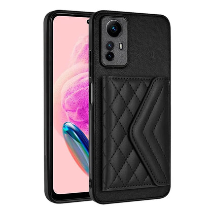 YB Leather Coating Series-8 For Xiaomi Redmi Note 12S 4G Case Kickstand Phone Cover Card Slots